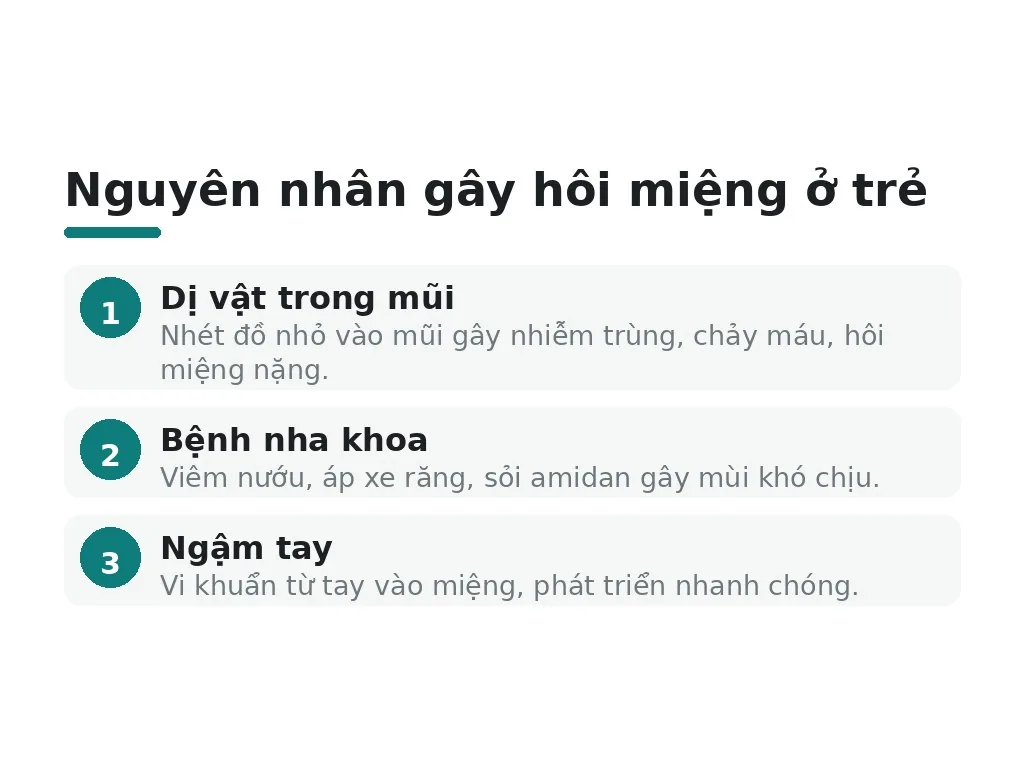 Nguyên nhân gây hôi miệng ở trẻ