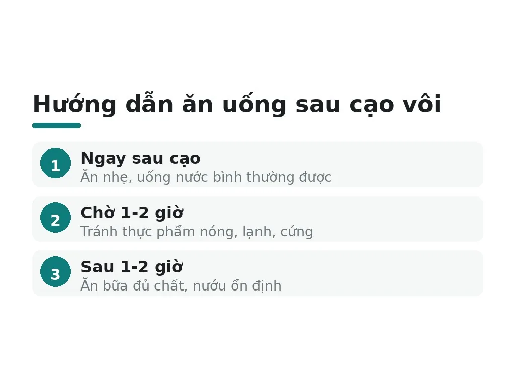 Hướng dẫn ăn uống sau cạo vôi