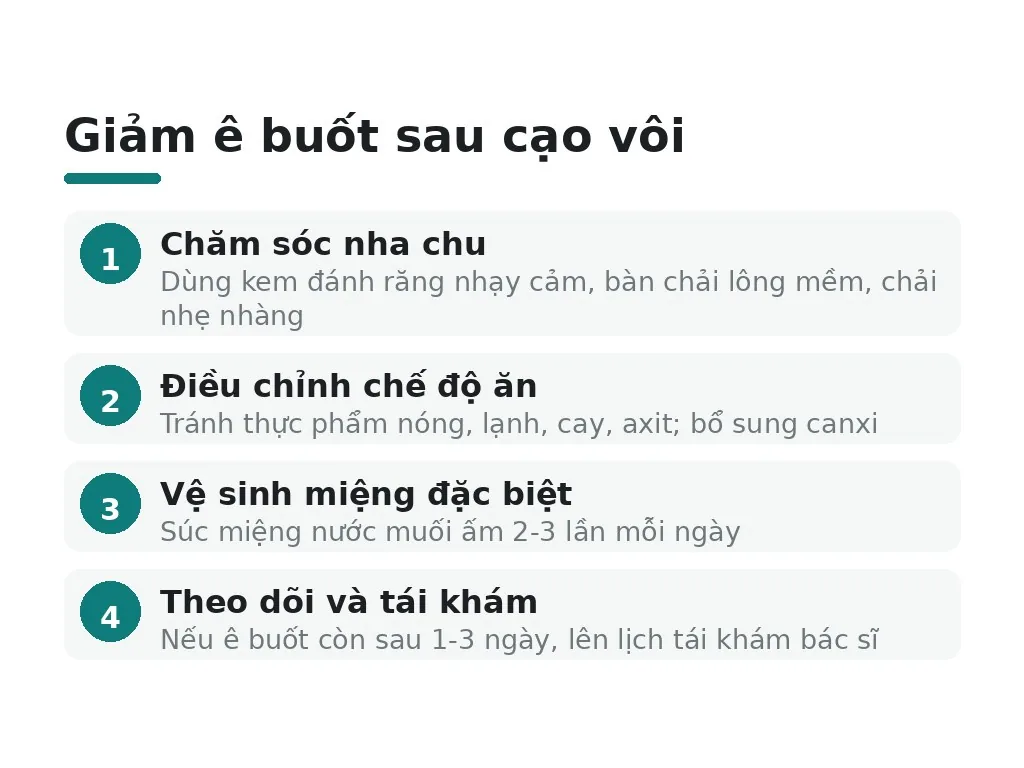 Làm sao để giảm ê buốt sau cạo vôi?