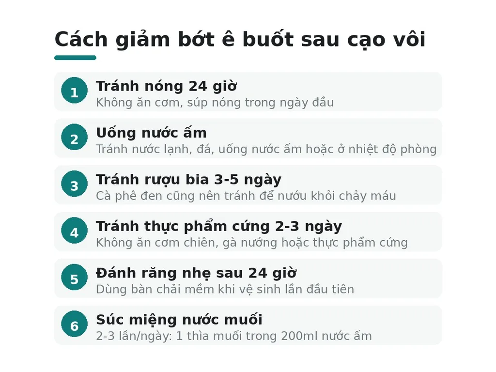 Ê buốt sau cạo vôi là bình thường không?