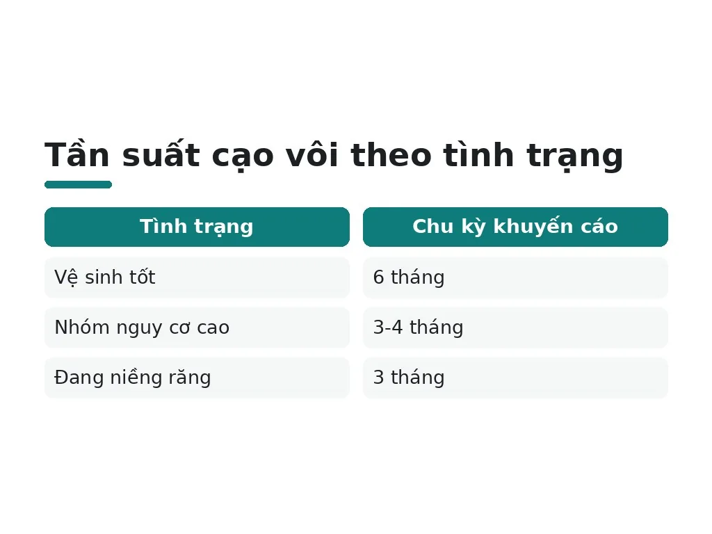Bao lâu nên cạo vôi một lần?