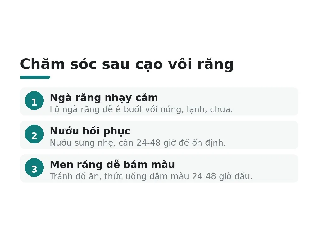 Chăm sóc sau cạo vôi răng