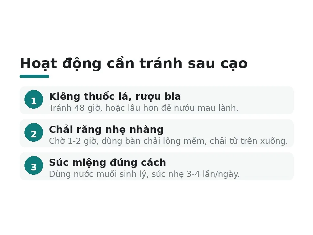 Những hoạt động nào cần tránh sau cạo?