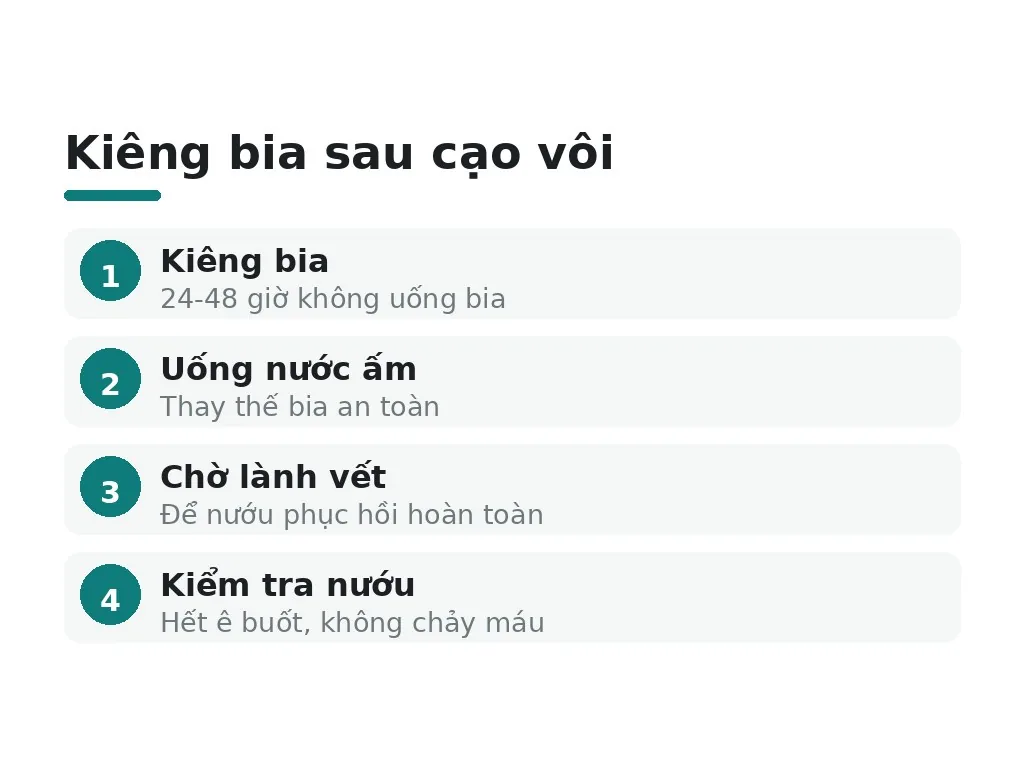 Kiêng bia sau cạo vôi
