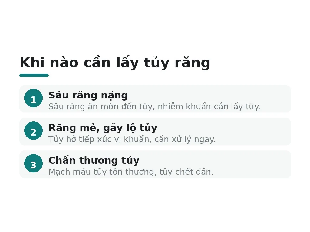 Khi nào cần lấy tủy răng
