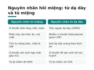 Nguyên nhân hôi miệng: từ dạ dày và từ miệng