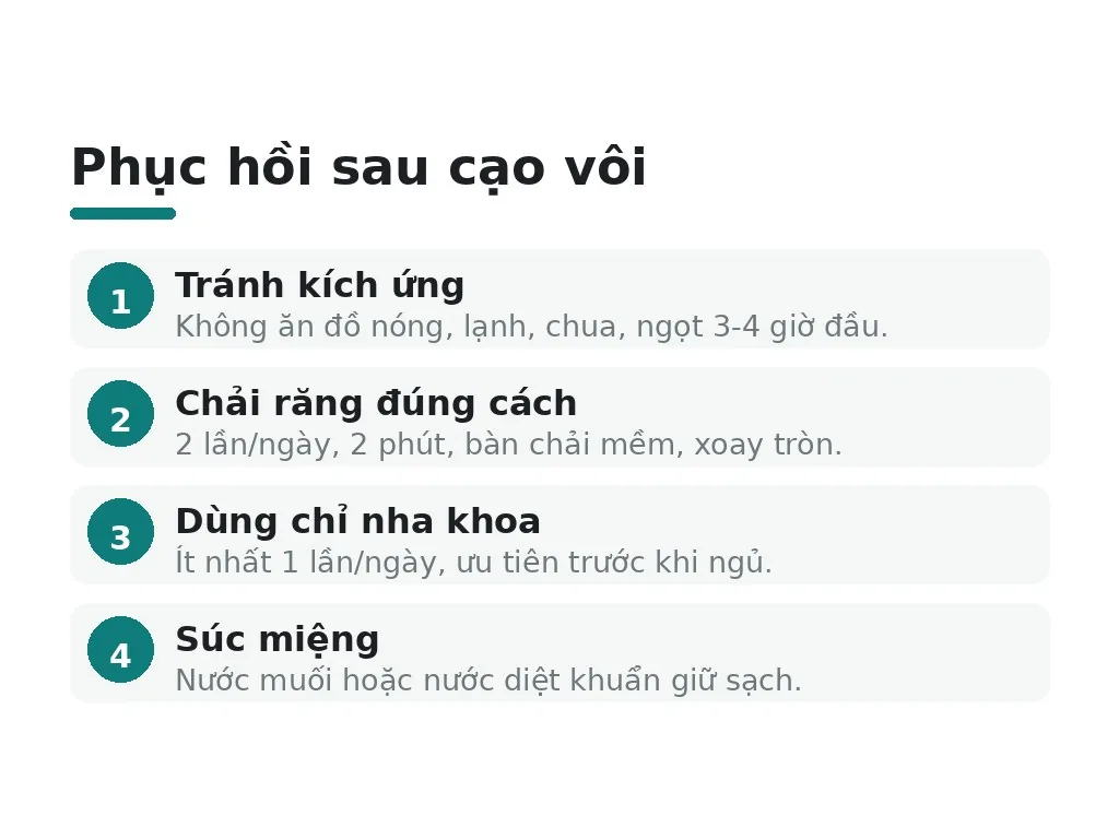 Chăm sóc và phục hồi sau cạo vôi đúng cách
