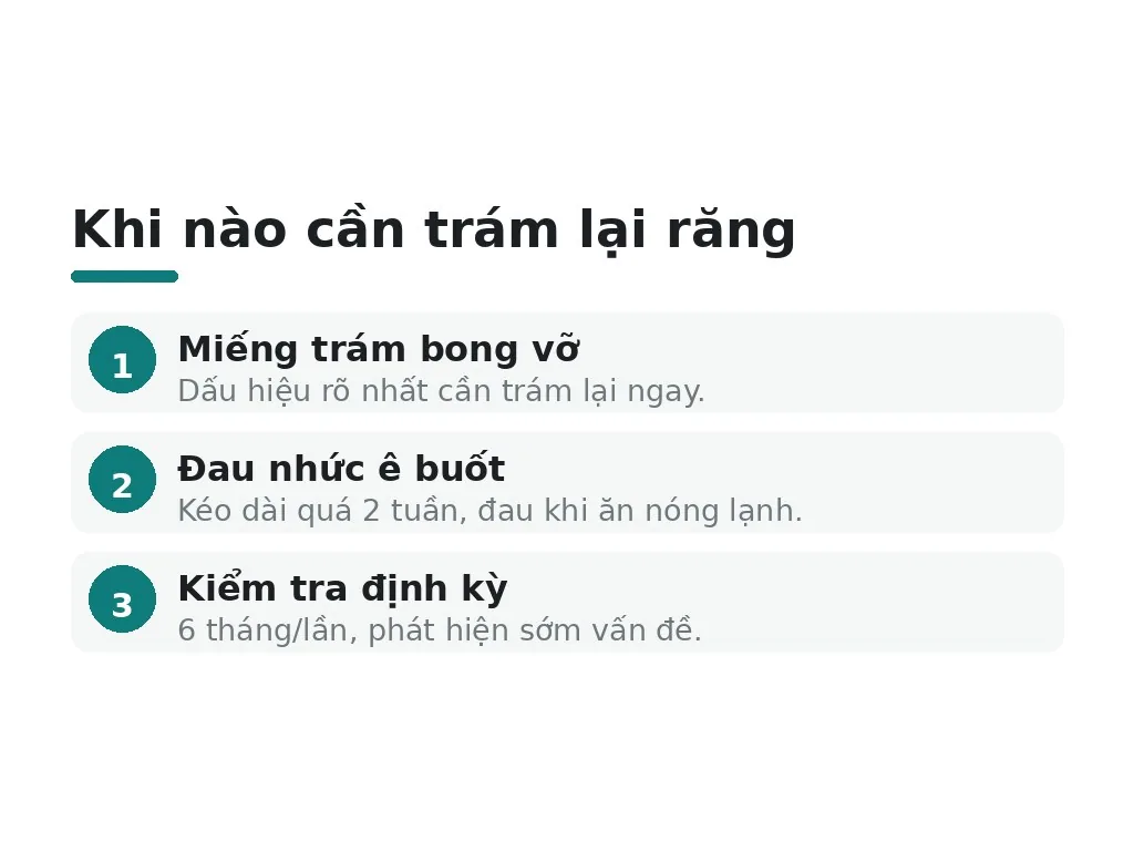 Nhận biết khi trám cần thay mới