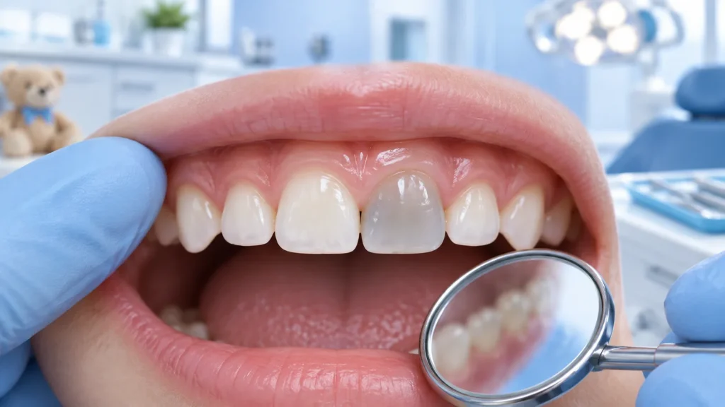 Răng sữa đổi màu sau va đập có sao không: nguyên nhân