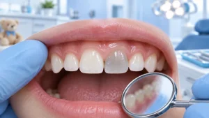 Răng sữa đổi màu sau va đập có sao không: nguyên nhân