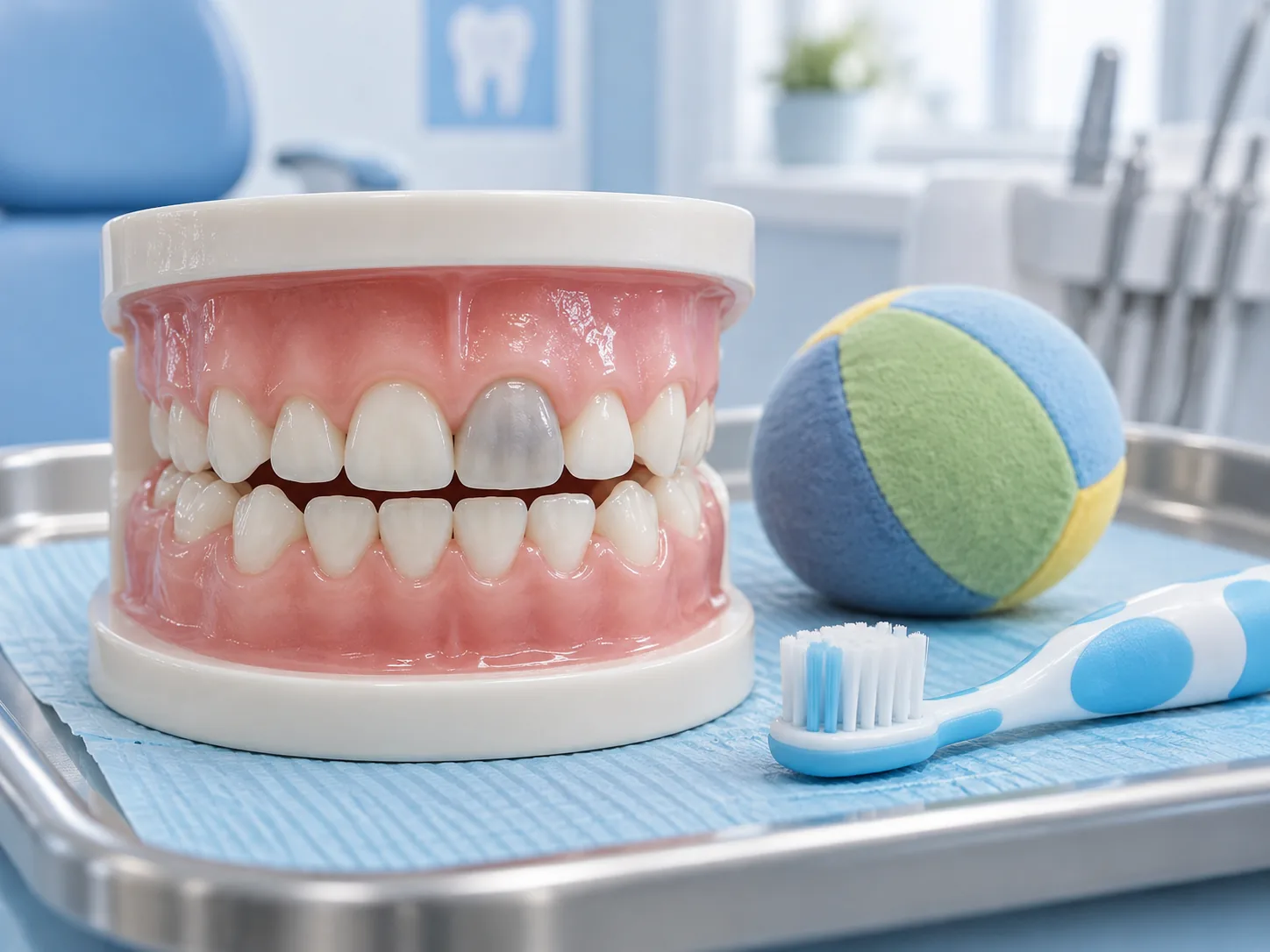 Vì sao răng sữa bị đổi màu sau khi bé té ngã hoặc va đập?