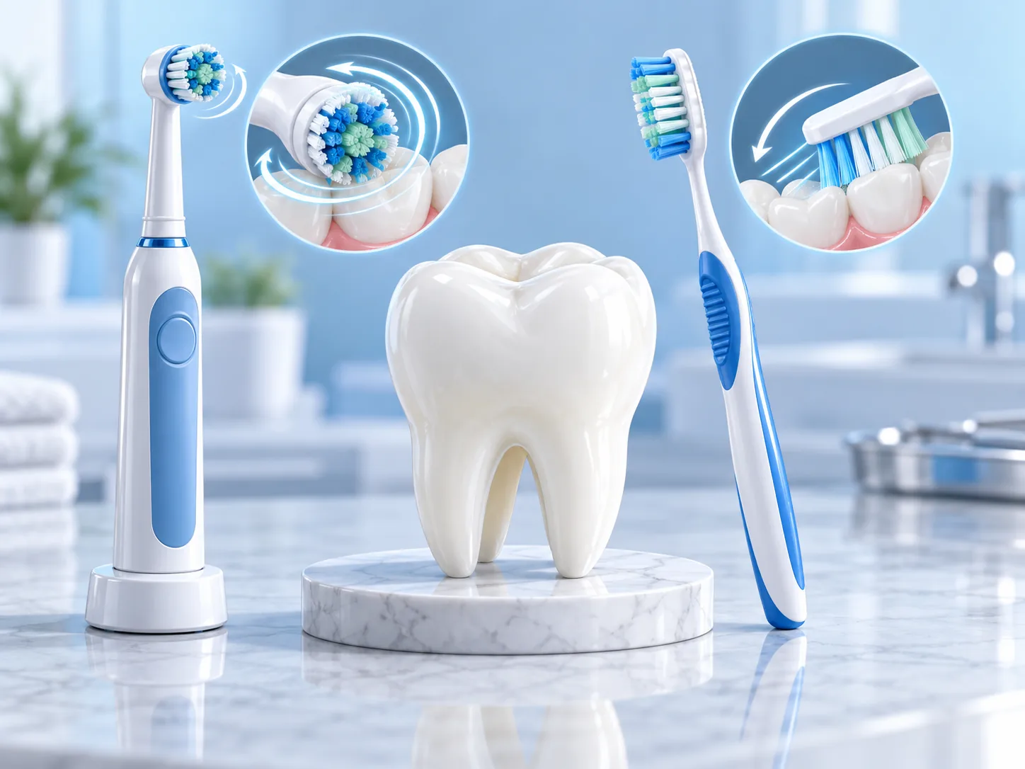 Bàn chải điện và bàn chải thường khác nhau thế nào về cách chải và tính năng?