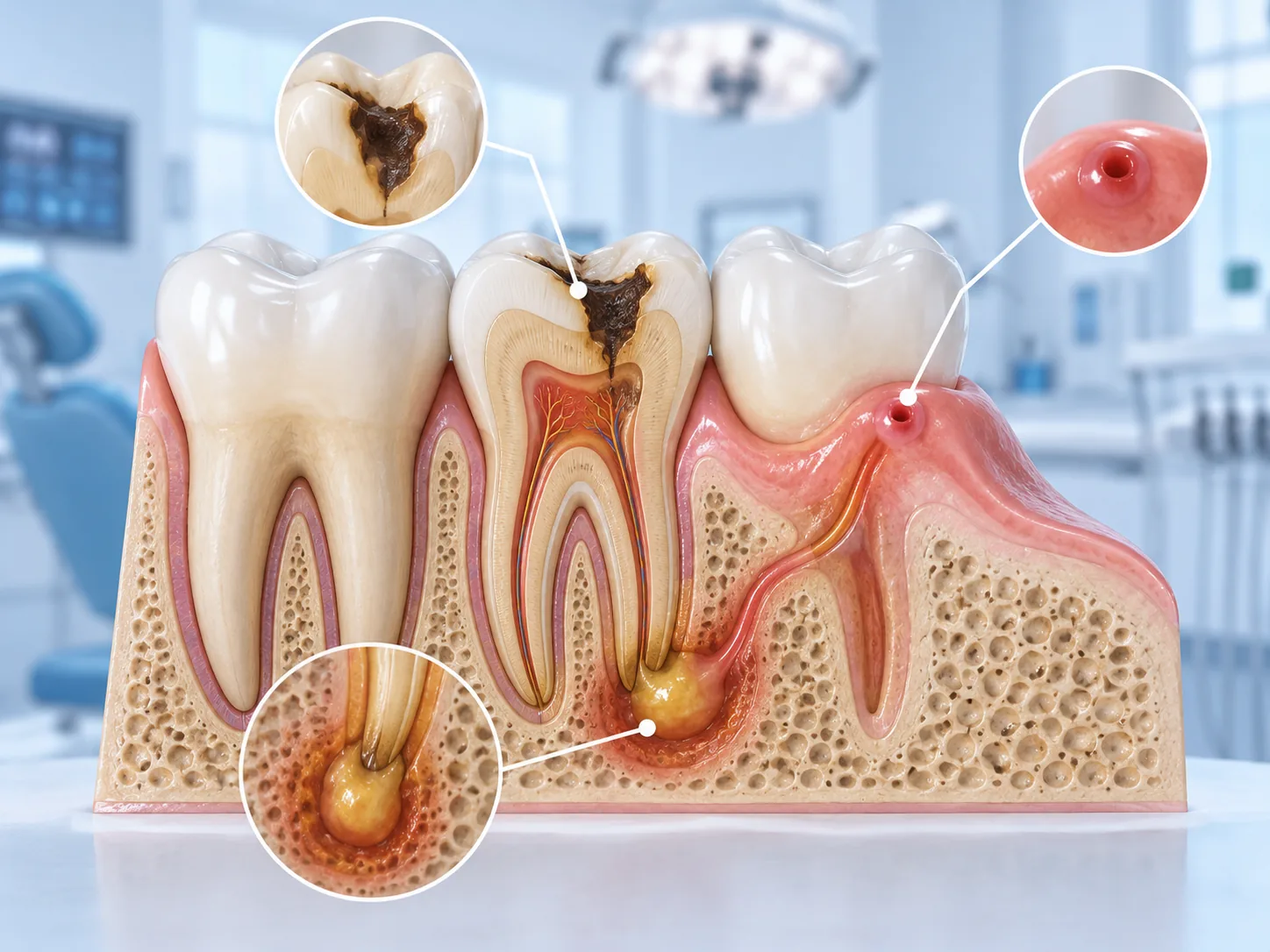 Nguyên nhân gây lỗ rò trên nướu là gì?