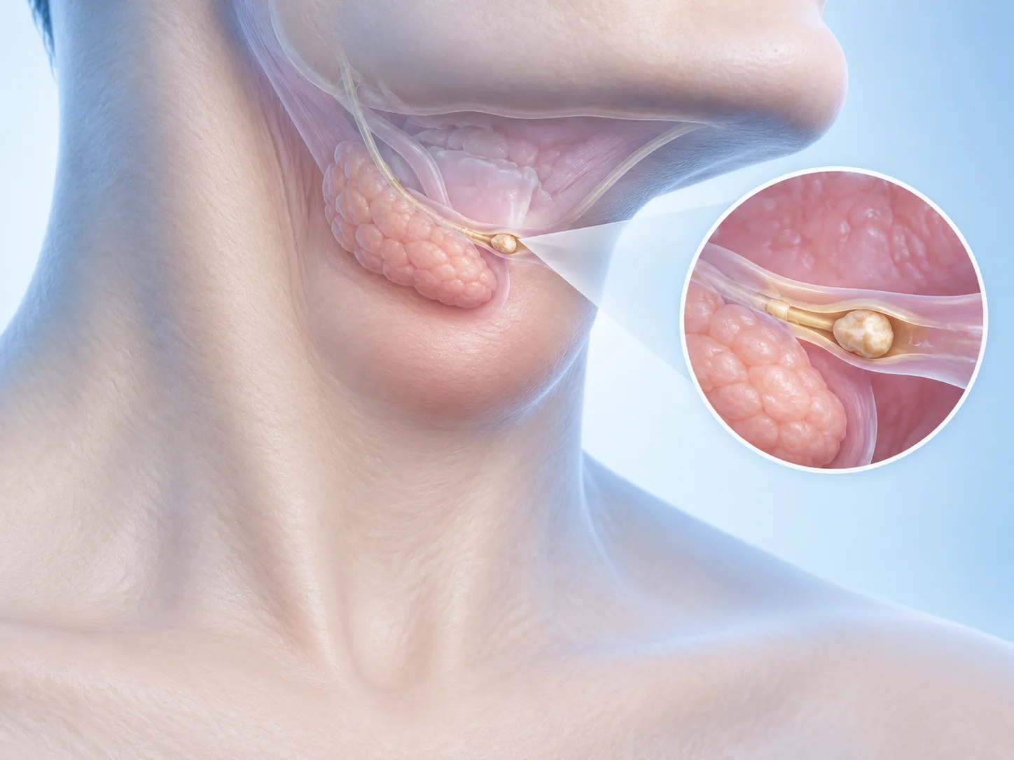 Triệu chứng và dấu hiệu nào giúp nhận biết sỏi tuyến nước bọt dưới hàm?