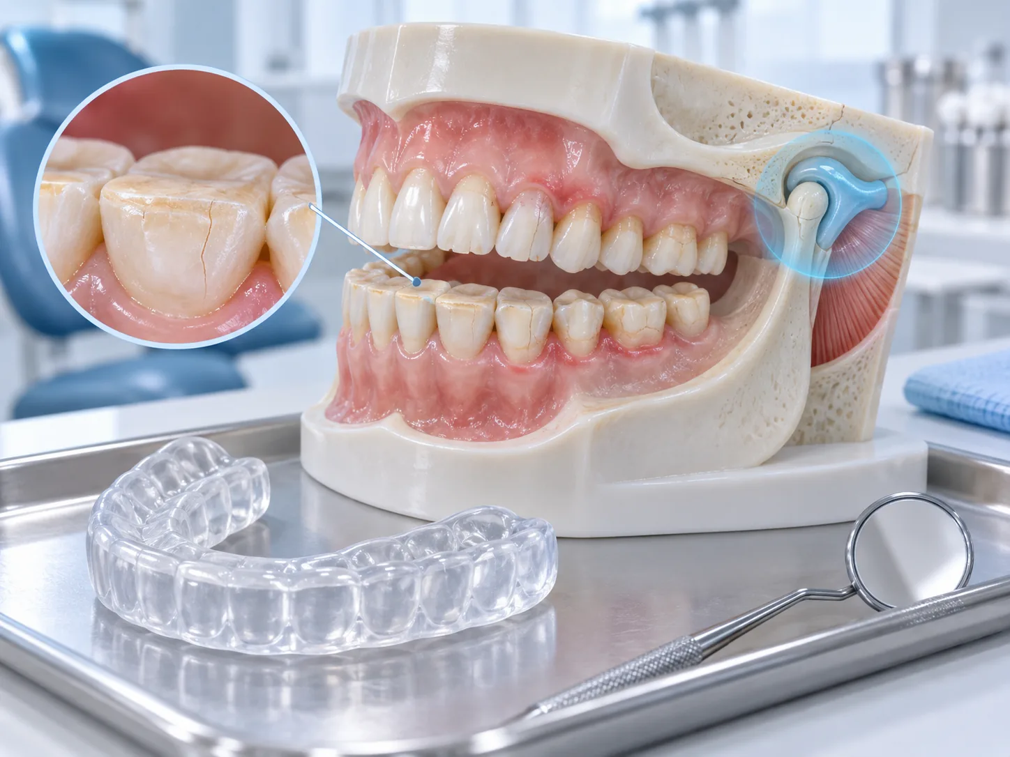 Dấu hiệu nghiến răng ban đêm trên răng, hàm và mô mềm là gì?
