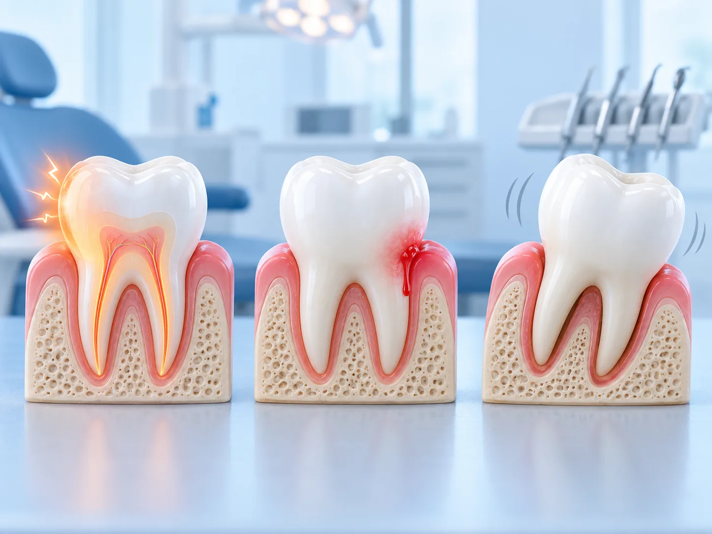 Đau nhức, chảy máu chân răng hoặc răng lung lay thì nên làm gì?