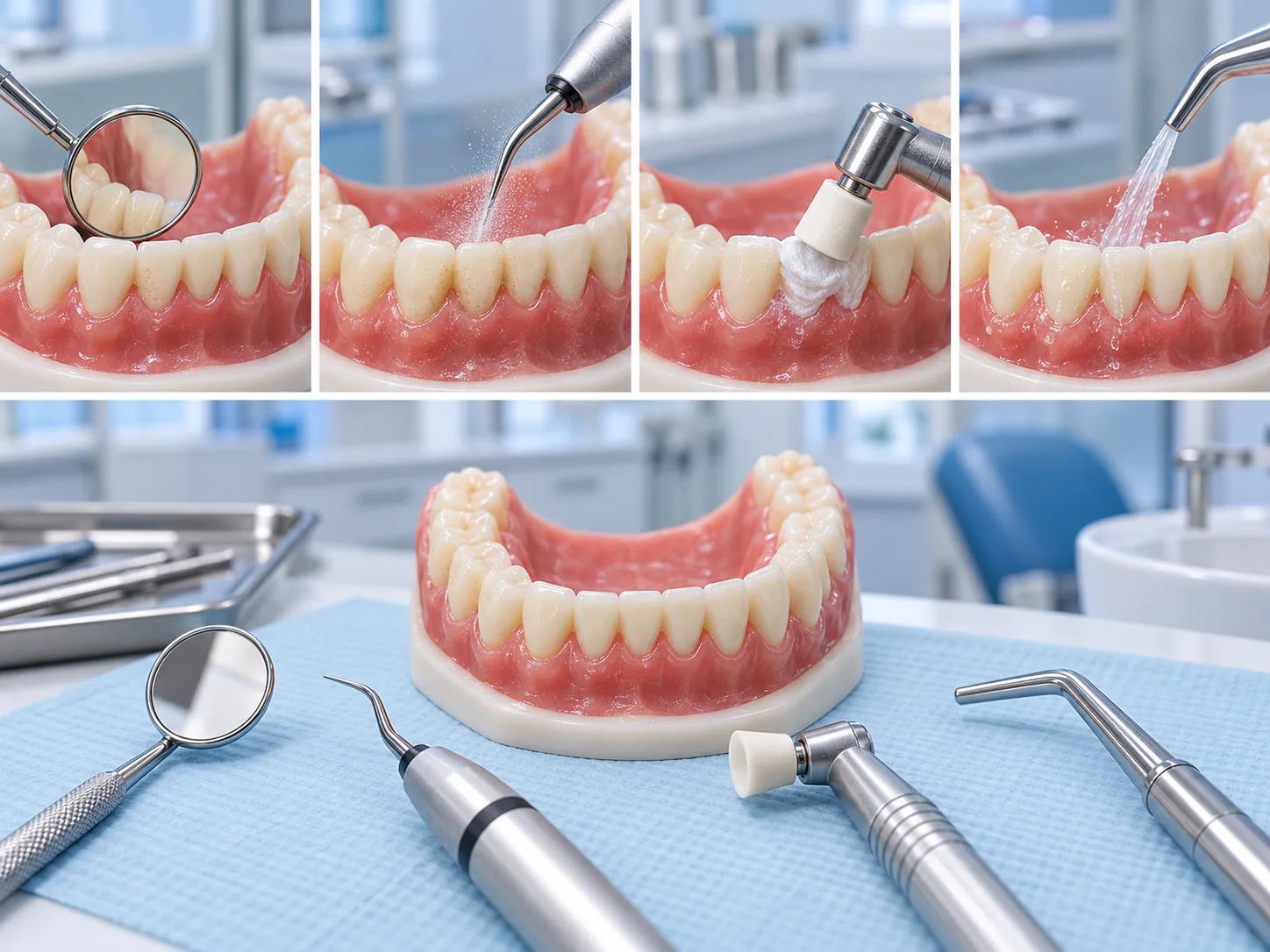 Bác sĩ làm sạch vôi răng trước khi niềng theo những bước nào?